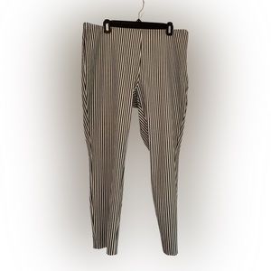 A New Day Women’s Striped High Rise Skinny Ankle Pants, 16, Grey & White Stripes